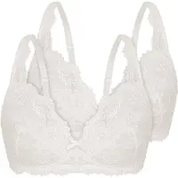 Sassa Soft-BH "2er Pack Soft-BH Classic Lace", Damen, Gr. 90, Cup B, weiß, Obermaterial: 90% Polyamid PA. 10% Elasthan EL., BHs Soft-BH