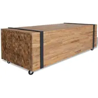 vidaXL Couchtisch 110x45x38 cm Teak Massivholz