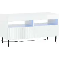 Syfax LED-TV-Schrank HAARLEM 81 x 35 x 43 cm Hochglanz Weiß
