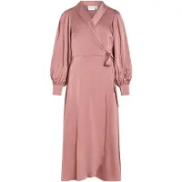 Vila Langärmeliges Midi Kleid Mit V-ausschnitt