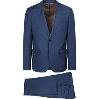 Suitable Anzug Sharkskin Wolle Royalblau