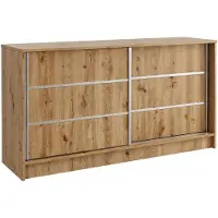 MargaretHadas24 Margaret Hadas24 Kommode SAMANTHA 160 cm, Wohnzimmerschrank, Sprossen, Wohnzimmer Möbel, Kommode mit Schiebetüren, Kommodenschrank, artisan