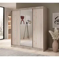 Fun-Möbel Schiebetürenschrank Schrank BRITE in Sonoma Eiche 200x215x61 cm