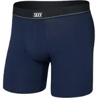 Saxx - Essential Cotton Boxer Brief Fly - Alltagsunterwäsche Gr S blau