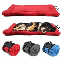 Debuy Wasserdichtes faltbares Hundebett, rutschfeste Hundematte, robust, tragbar für Auto Reisen und Outdoor, 60x90cm, Rot