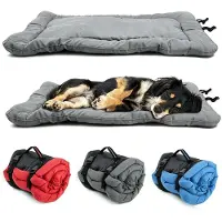 Debuy Wasserdichtes faltbares Hundebett, rutschfeste Hundematte, robust, tragbar für Auto Reisen und Outdoor, 120x80cm, Grau
