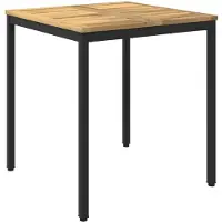 Syfax Gartentisch Weiß gewaschen und Schwarz 70 x 68,5 x 75 cm