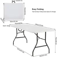 StarTech.com Klappbarer Kunststofftisch - 180 x 76 x 74 cm - Metallrahmen - Tragegriff - Für 8 Personen - Für drinnen und draußen - Weiß