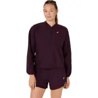 Asics Laufjacke , Damen, Gr. M, schwarz aubergi, Obermaterial: 100% Polyester, Jacken Laufjacke, ACTIBREEZETM Technologie, Wasserabweisend, Atmungsaktiv