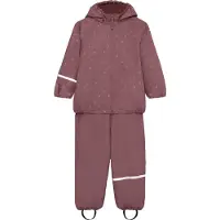CeLaVi Rainwear Set - Aop, w. Fleece rose brown (6940) 80