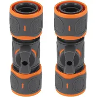 OEM Gartenhose Klemmstück - Wasserstopper Connector - Wasserströmung Regeln - Integrierte Klappe - 12 mm - Schwarz Orange