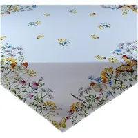 Texpot Tischwäsche mit Motiv Frühlingsblumen und Schmetterlinge 85 x 85 cm