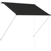 OEM Handmatig Uitvalscherm für Balkon & Terras - 150 x 150 cm - Antraciet - Verstelbares Zonnescherm mit Stahlrahmen - UV-beständig & wasserabweisend - Moderne Design