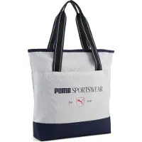Puma Schultertasche "PHASE CLASS TOTE", Damen, weiß (cool light gray, navy), Polyester, gemustert, Taschen Schultertasche, leichtes Material, robuste Verarbeitung