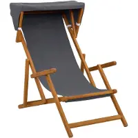 vidaXL Liegestuhl 2 pcs 3 Position Massives Eukalyptus Holz Grau