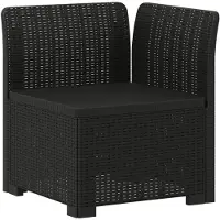 vidaXL 3-Sitzer Garten Sofa Rattan Look PP Anthrazit