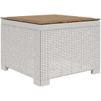 vidaXL 1-Sitzer Garten-Sofa mit Kissen Rattan-Look PP Weiß