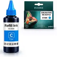 Evoke Sublimationstinte Cyan in einer 100-ml-Flasche – Sublimationstinte für Epson-Drucker