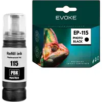Evoke Druckertinte für Epson 115, Schwarz (Foto) | C13T07D14A | EcoTank L8160, L8180