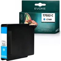 Evoke -Kompatible Patrone für den Epson-Drucker T7552 T755XLC, Cyan, 70 ml, kompatibel mit WorkForce Pro WF-8010, WF-8090DW und WF-8090DTWC