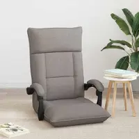 Markenlos Verstellbarer Fußsessel aus taupefarbenem Stoff mit mehrfach verstellbarer Rückenlehne, 58 x 66 x 80 cm, gepolstert, ergonomisch und faltbar für Wohnzimmer, Schlafzimmer, Meditation und Gaming