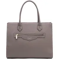 David jones Damenhandtasche aus Vegan Leather mit Reißverschluss und abnehmbarem Schultergurt Black B UNICA 33x25x13 cm 7642PT-BLACK