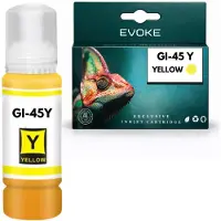 Evoke -Tintenpatrone, kompatibel mit dem Canon-Drucker GI-45 Y GI45 6287C001, gelb, 70 ml, kompatibel mit GX1010, 2010, 2030, 2040, 1050, 2070, 1080, 2080