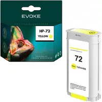 Evoke -Kompatible Patrone für den HP-Drucker 72 C9373A, gelb, 130 ml, kompatibel mit DesignJet T1100, T1120, T1300, T610 und T770