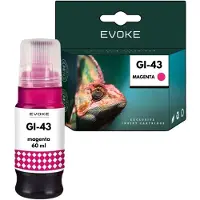 Evoke Cartus Canon-Druckertinte GI43 Magenta, 60 ml, 3.700 Seiten, GI-43 Rot, kompatibel mit Pixma G540, G640