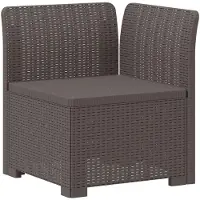 vidaXL 5-Sitzer Gartensofa Rattan-Look PP Hellgrau