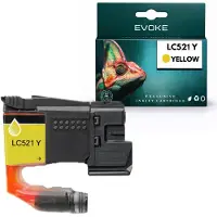 Evoke -Kompatible Patrone für den Brother-Drucker LC521 LC-521Y, gelb, 8 ml, kompatibel mit DCP-J1260W, DCP-J1310DW und DCP-J1360DW