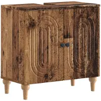 vidaXL Waschbeckenschrank ALKMAAR Altholz 59,5 x 31,5 x 59 cm