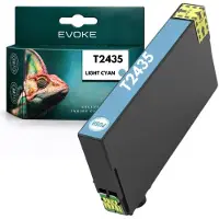 Evoke -Kompatibilpatrone für den Epson-Drucker T2435 C13T24354010 / 4012 Hellcyan 15 ml, kompatibel mit XP750, XP760, XP850, XP851, XP860, XP950 und XP960
