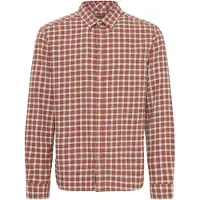 Blend Langarmhemd "BHCALLI SHIRT", Herren, Gr. XXL, N-Gr, rot (cinnabar), Web, Obermaterial: 100% Baumwolle, kariert, regular fit normal, 1-Knopf-Manschette, Hemden Langarmhemd, Baumwolle, regular fit