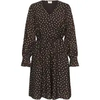Kaffe Midikleid "Damen Kleid KAdotte", Damen, Gr. 40, N-Gr, braun (coffee bean turtledove dot), Obermaterial: 80% Viskose CV. 20% Polyamid PA., Kleider Midikleid