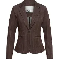 Ichi Blusenblazer "Damen Blazer IHKATE", Damen, Gr. XS, braun (coffee bean jacquard stripe), Obermaterial: 50% Viskose CV. 45% Polyester PES. 5% Elasthan EL., Blazer Blusenblazer