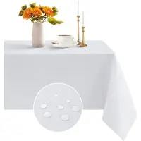 Markenlos Romanstile Tischdecke Weihnachten weiß quadratisch 120x120 waschbar und wasserabweisend Tischdecke für Wohnzimmer oder Couchtisch, Küche, Café, Restaurant, Beistelltische, Sideboards, Balkon