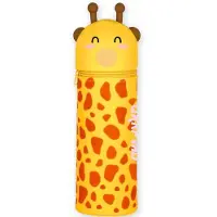 OEM Silikonetui, 2-in-1, staand, dierenpenhouder, für Mädchen und Jungen, Giraffenmotiv, gelb
