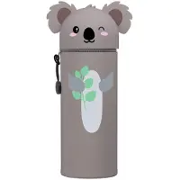 OEM Kawaii 2-in-1 Etui aus Silikon, Büropenhalter mit Rits, farbigen Stiften, kleiner Büro- und Schuleinrichtung, Tierpenhalter.