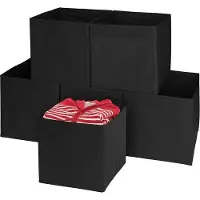 OEM 6-faciliteiten opvouwbare stoffen opbergdozen, 33 x 33 x 37 cm, multifunctionele Organizer für Kleidung, Spielzeug und Wohnaccessoires, schwarz