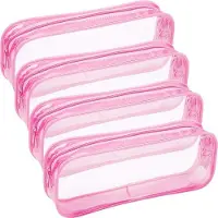 OEM PVC Etui mit großem Aufbewahrungsraum für Schule & Kosmetik (rosa Fächertasche mit Reißverschluss)
