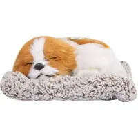 Gistuch Simulation Schlafender Hund Welpe Ornament Tier Plüschtier Bambuskohle Dekor (Gelb)