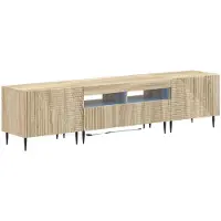 Syfax 3-teiliges LED TV Regal Sonoma-Eiche Holzwerkstoff