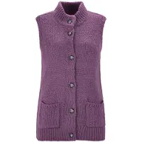 Goldner Strickweste mit Knopfleiste in flieder | Gr.: 54