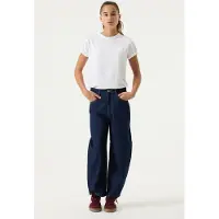 Garcia Weite Jeans , Mädchen, Gr. 170, N-Gr, blau (rinsed), Denim/Jeans, Obermaterial: 99% Baumwolle, 1% Elasthan, unifarben, weit lang, Jeans Weite Jeans, im Five-Pocket Style