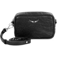 Zadig & Voltaire für Mädchen. X60882 Schwarze genarbte Tasche (OSFA), Lässig, Polyurethan, Kinderbekleidung