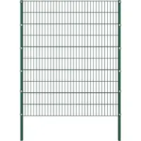 vidaXL Zaunelement mit Pfosten Eisen 176,5 x 200 cm Grün