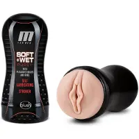 M for men Soft and Wet Pussy flesh Masturbator Red 17,8 cm
