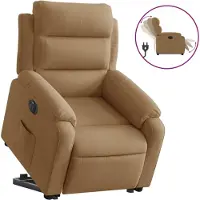 vidaXL Relaxsessel mit Aufstehhilfe Elektrisch Braun Samt