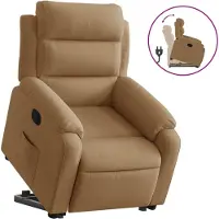Syfax Relaxsessel mit Aufstehhilfe Braun Samt